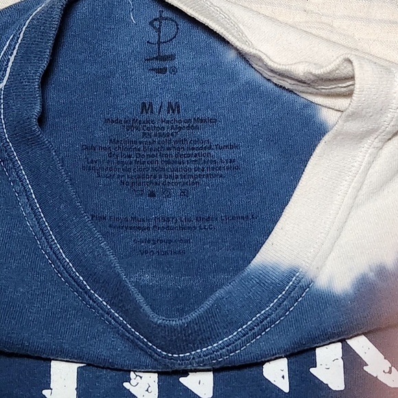 Pink Floyd Adult Sz M Short Sleeve Tie Dye Graphic Tee Crop Top - Picture 3 of 5